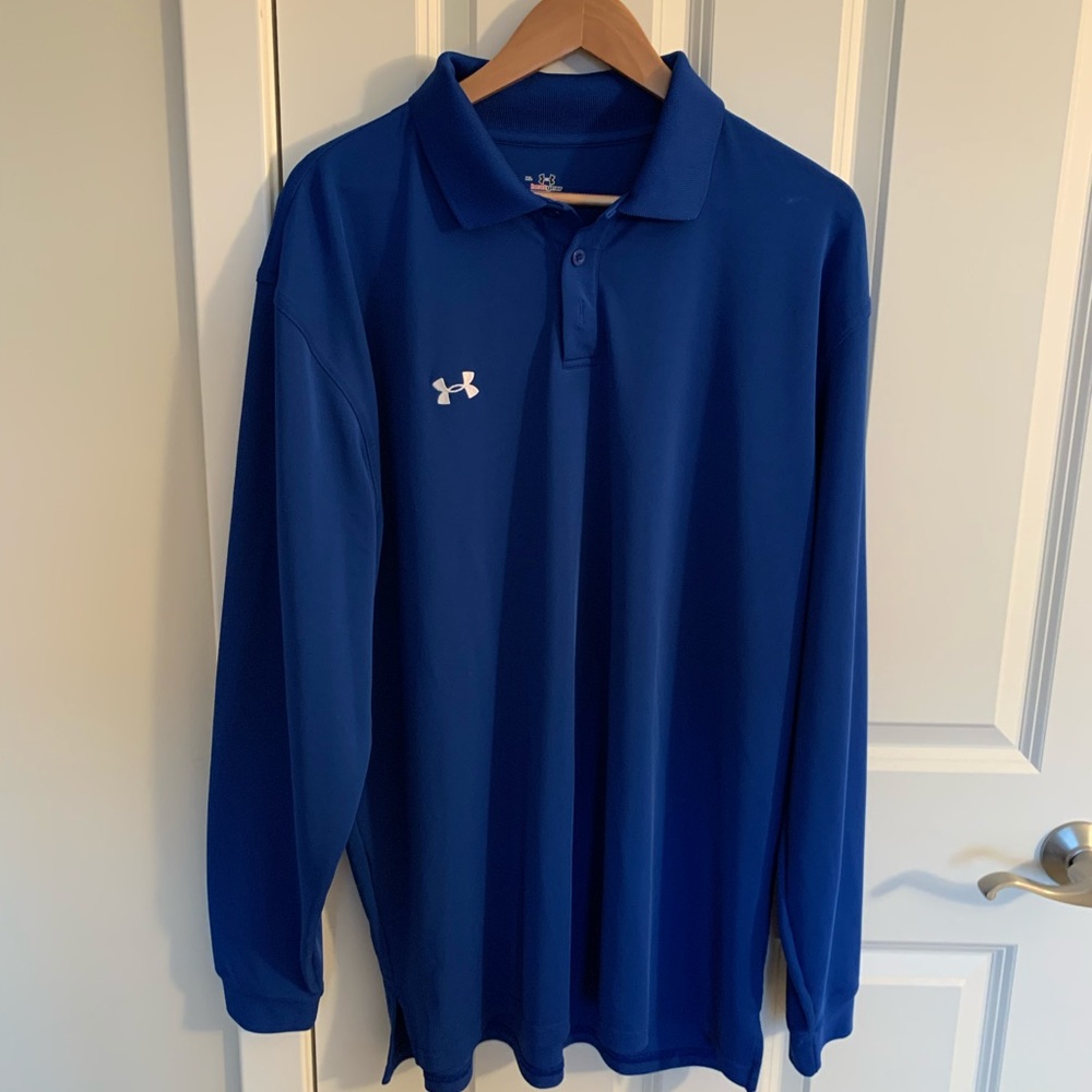 Royal Blue Long Sleeve Under Armour Golf Polo